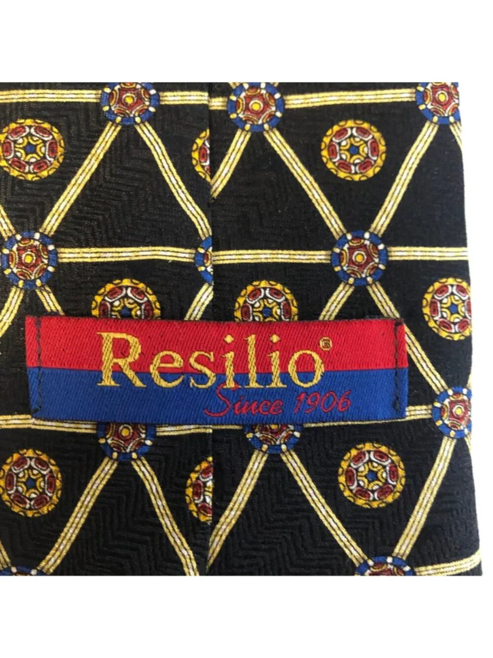 Resilio Silk Tie Black Geometric Men Necktie Accessory Office Work Formal Gift